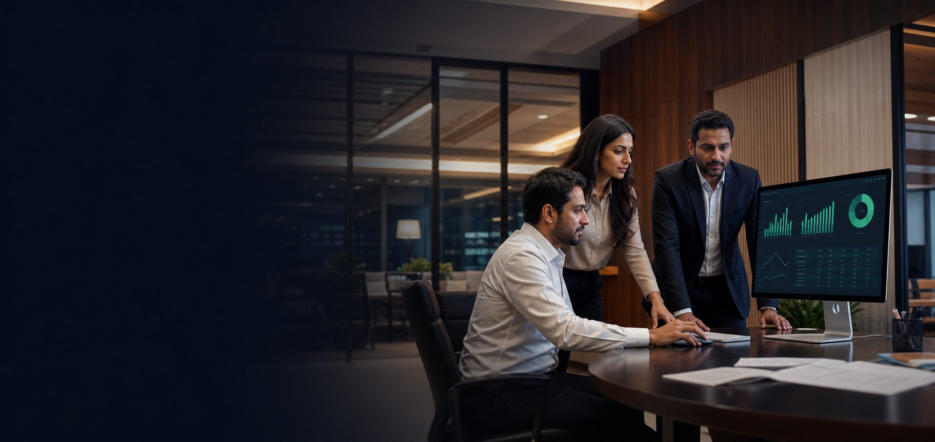 Professional services team reviewing Eazoria analytics